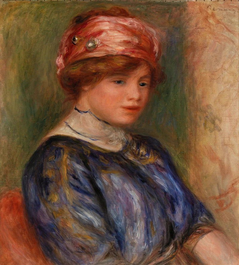 Junge Frau in Blau, Büste (Junge Frau im blauen Mieder, Büste) - Pierre-Auguste Renoir