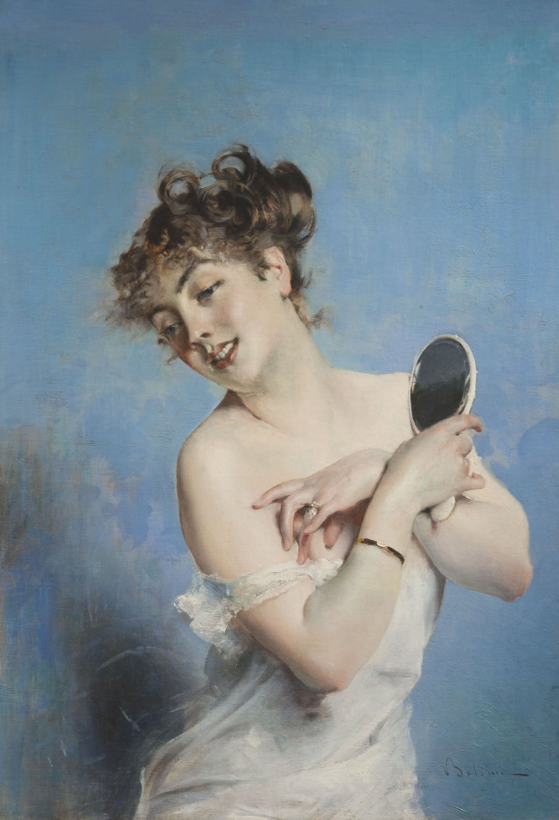 Junge Frau im Nachthemd (Körperpflege) - Giovanni Boldini