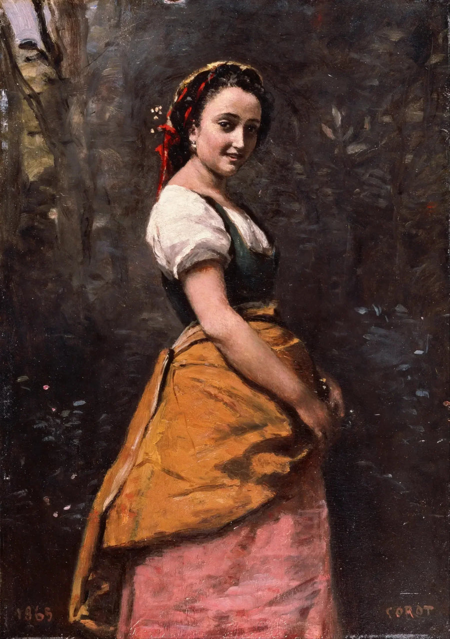 Junge Frau im Wald - Jean-Baptiste Camille Corot