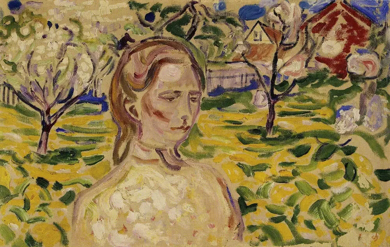 Junge Frau und Ranunkeln - Edvard Munch