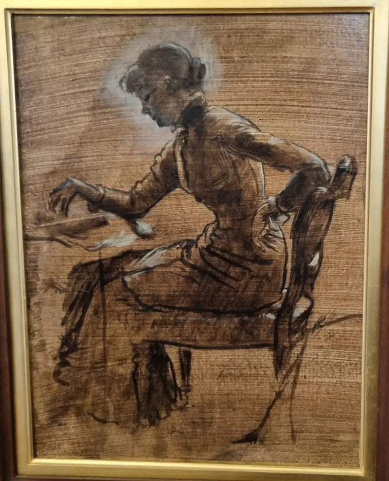 Junge Frau, die Schach spielt - James Tissot