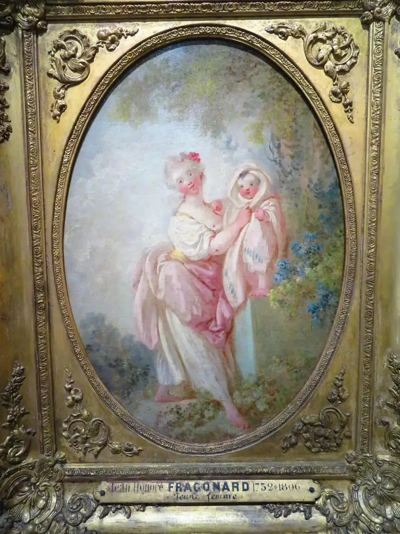 Junge Frau spielt mit einem Kind - Jean-Honoré Fragonard