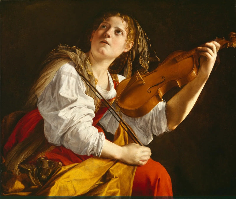 Junge Frau, die Geige spielt - Orazio Gentileschi