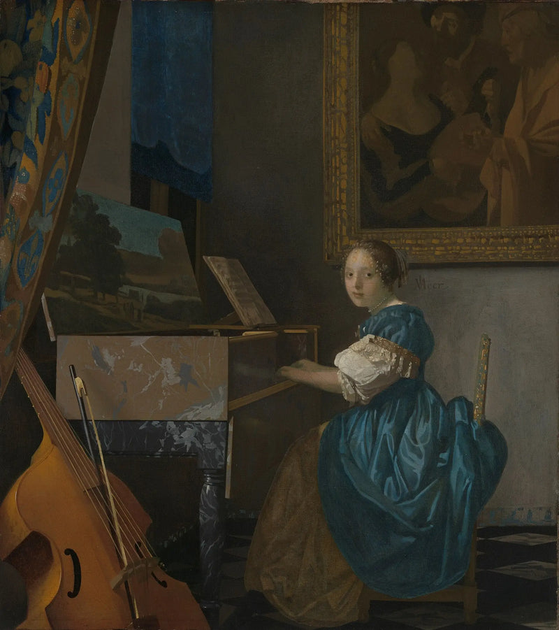 Junge Frau, die Virginal spielt - Johannes Vermeer