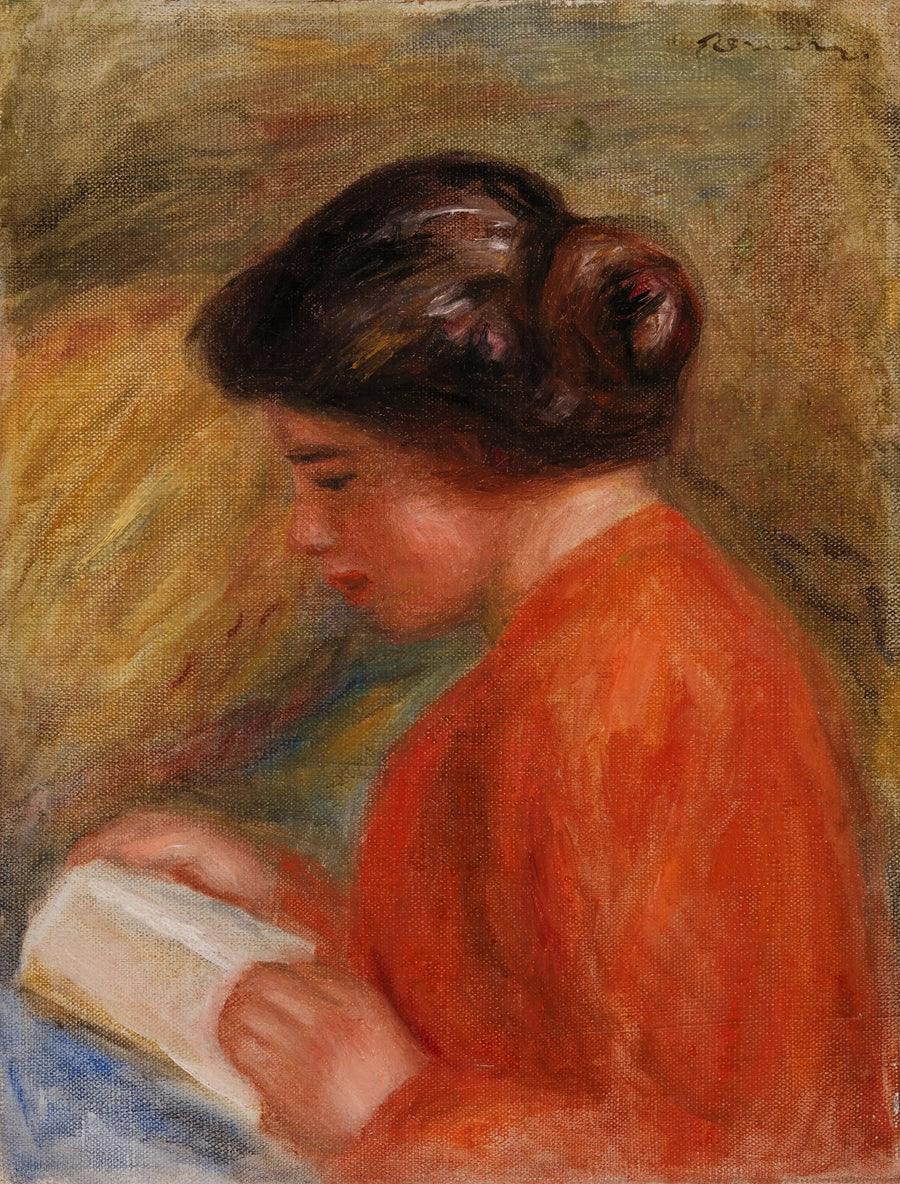 Junge Frau beim Lesen, Büste - Pierre-Auguste Renoir