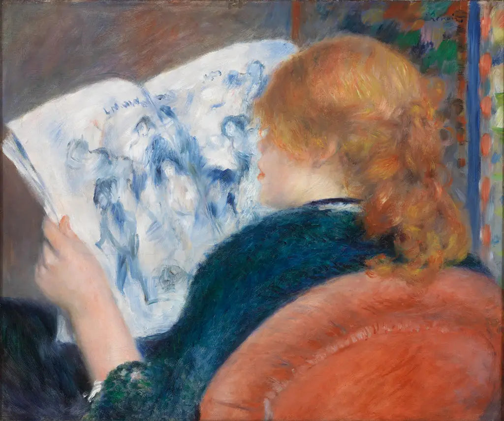 Jeune femme lisant un journal illustré - Pierre-Auguste Renoir image 1 reproduction réalisée par Alpha Reproduction