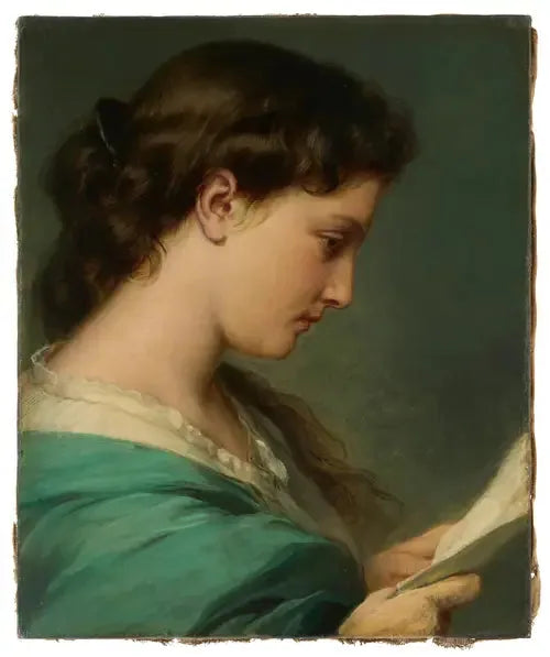 Jeune femme lisant une lettre - Franz Xaver Winterhalter image 1 reproduction artisanale de tableau