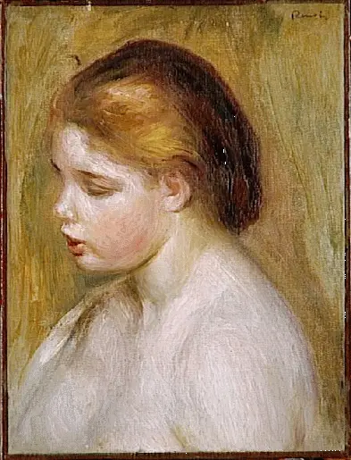 Junge nackte Frau im Halbporträt - Pierre-Auguste Renoir