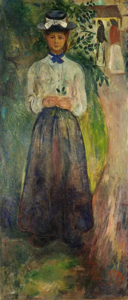 Junge Frau zwischen Pflanzen - Edvard Munch