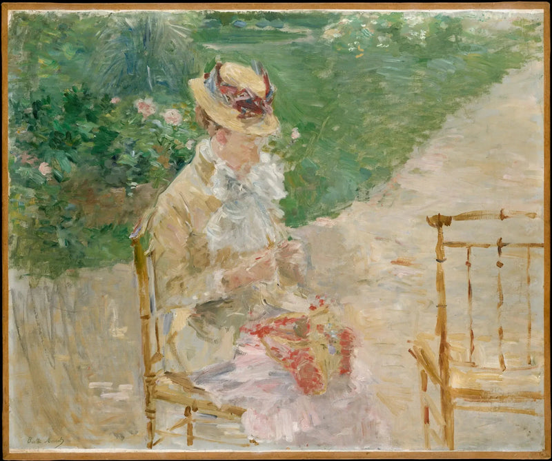 Junge Frau beim Stricken - Berthe Morisot
