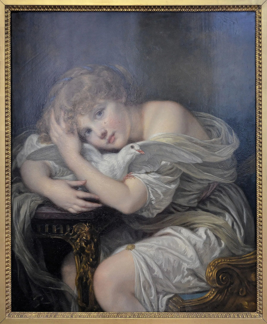 Junges Mädchen mit Taube - Jean-Baptiste Greuze