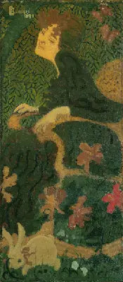 Junges Mädchen sitzt mit einem Kaninchen - Pierre Bonnard