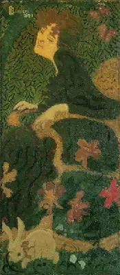 Junges Mädchen sitzt mit einem Kaninchen - Pierre Bonnard
