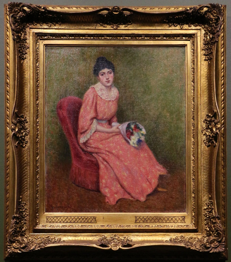 Junge Frau mit Blumenstrauß - Federico Zandomeneghi