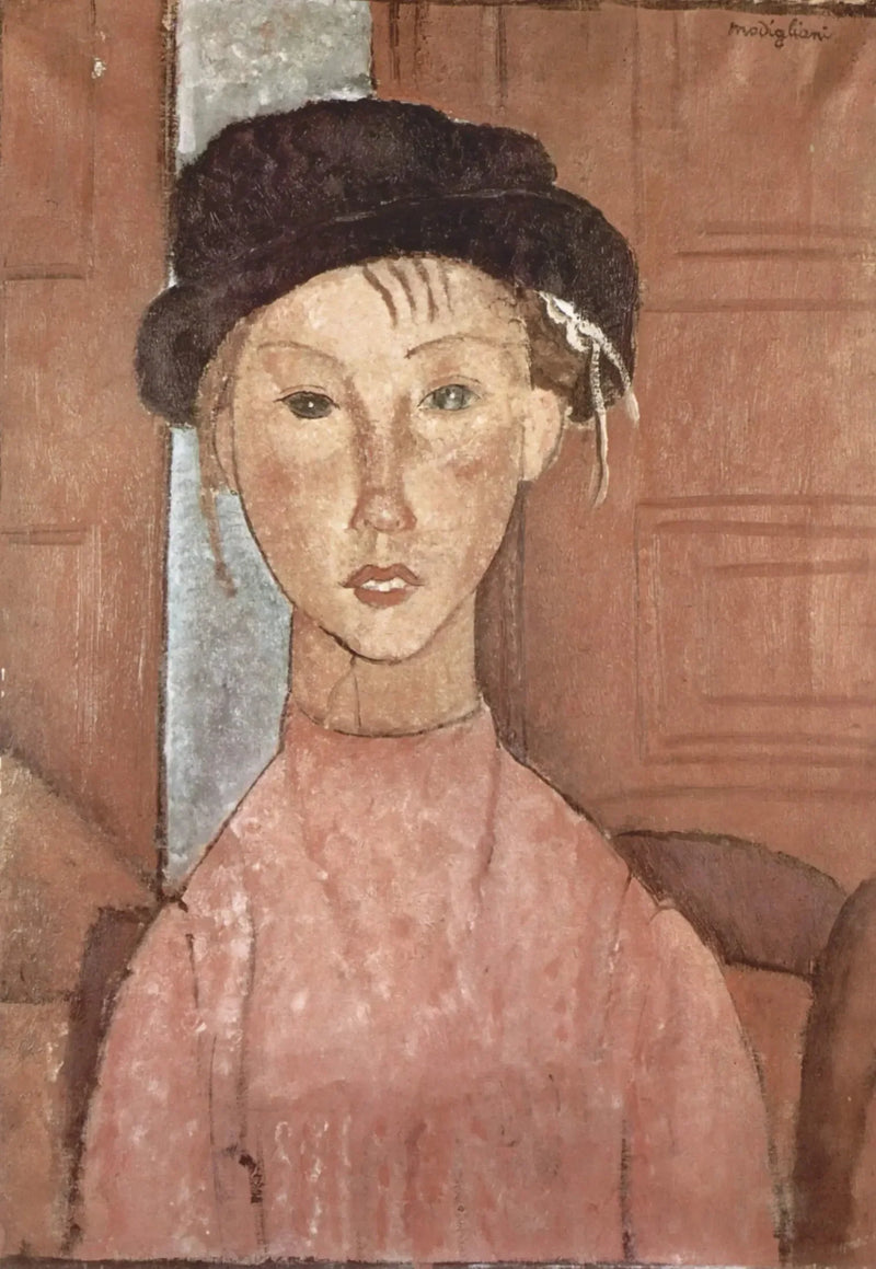 Junges Mädchen mit Hut - Amedeo Modigliani