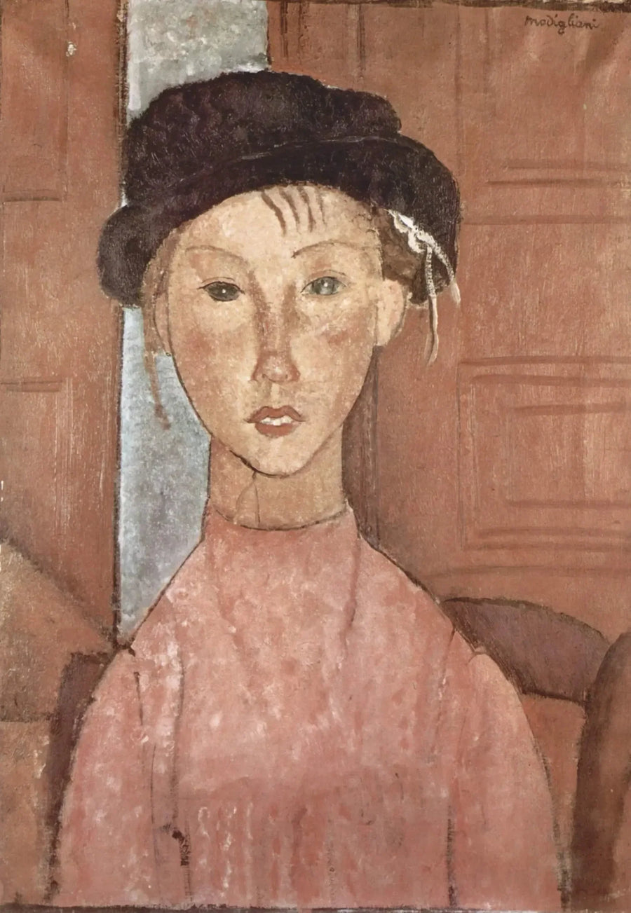 Junges Mädchen mit Hut - Amedeo Modigliani