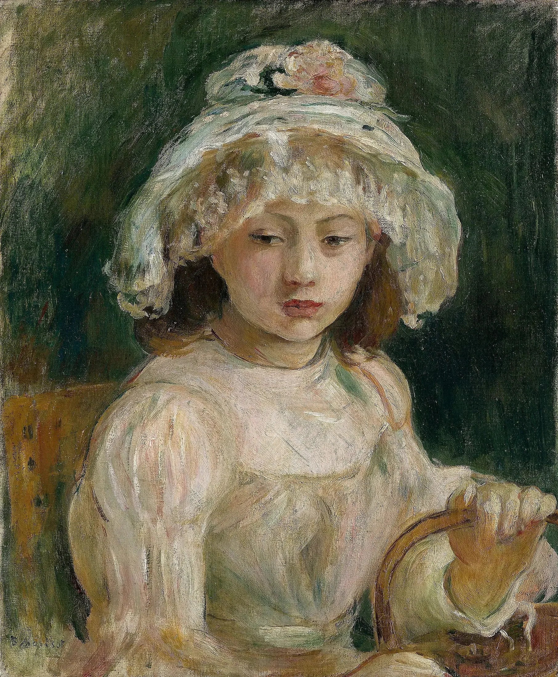 Jeune fille au chapeau - Berthe Morisot image 1 reproduction de peinture à l’huile
