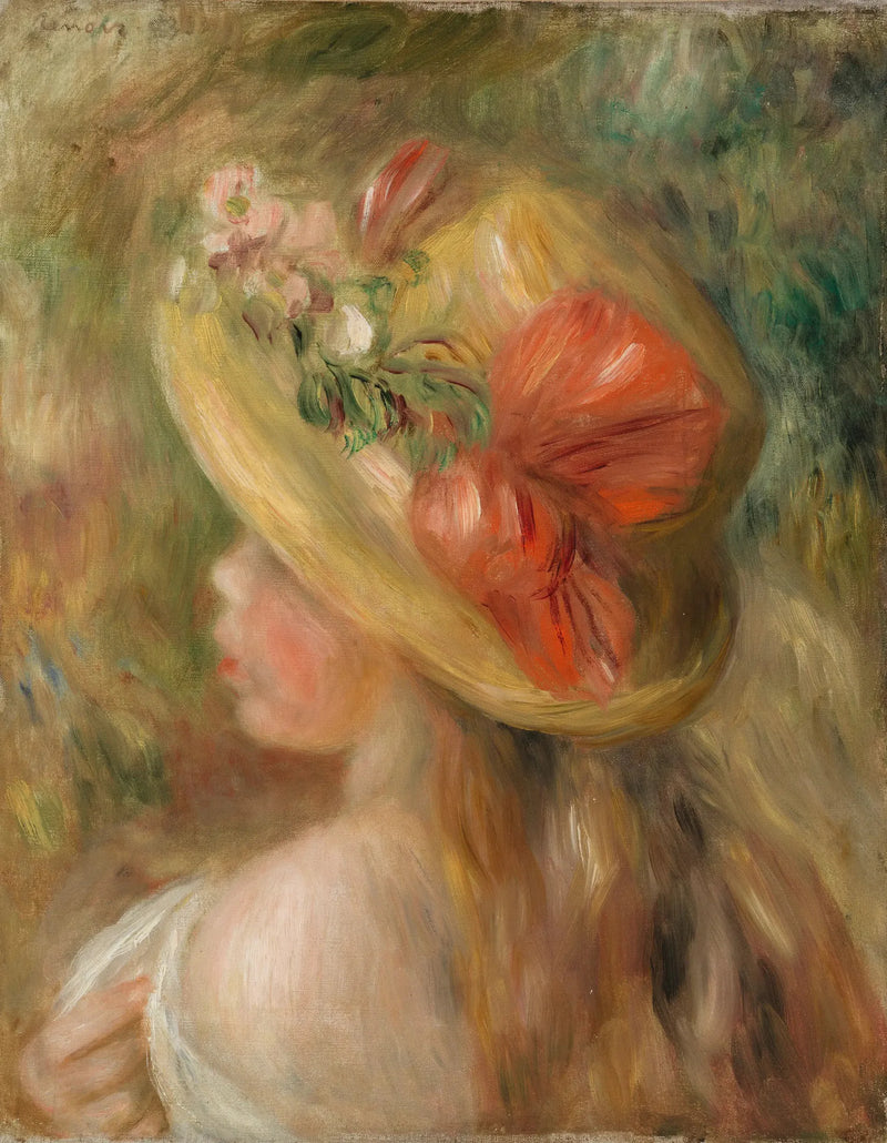 Mädchen mit Hut (Mädchen mit Hut) - Pierre-Auguste Renoir