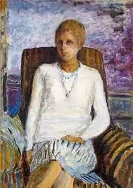 Junges Mädchen mit weißer Bluse (Fräulein Leïla Claude Anet) - Pierre Bonnard