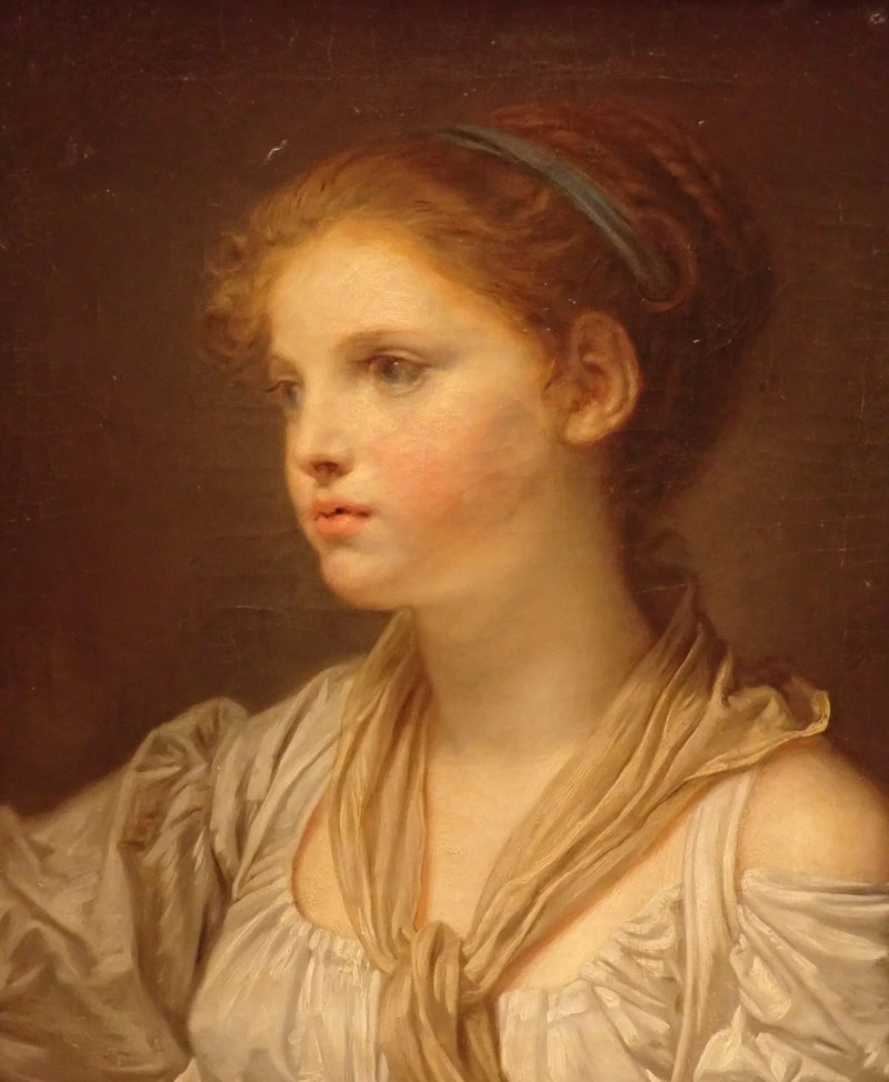Junges Mädchen mit blauem Band - Jean-Baptiste Greuze