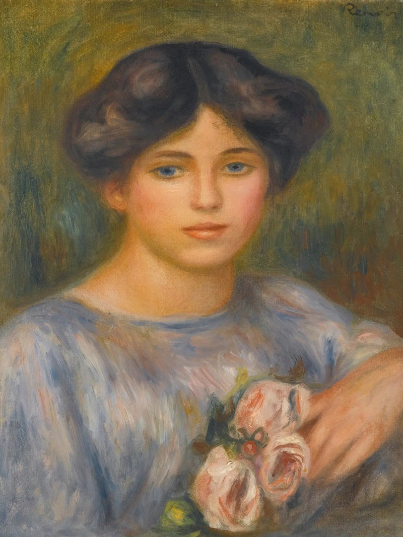 Mädchen mit Rosen - Pierre-Auguste Renoir