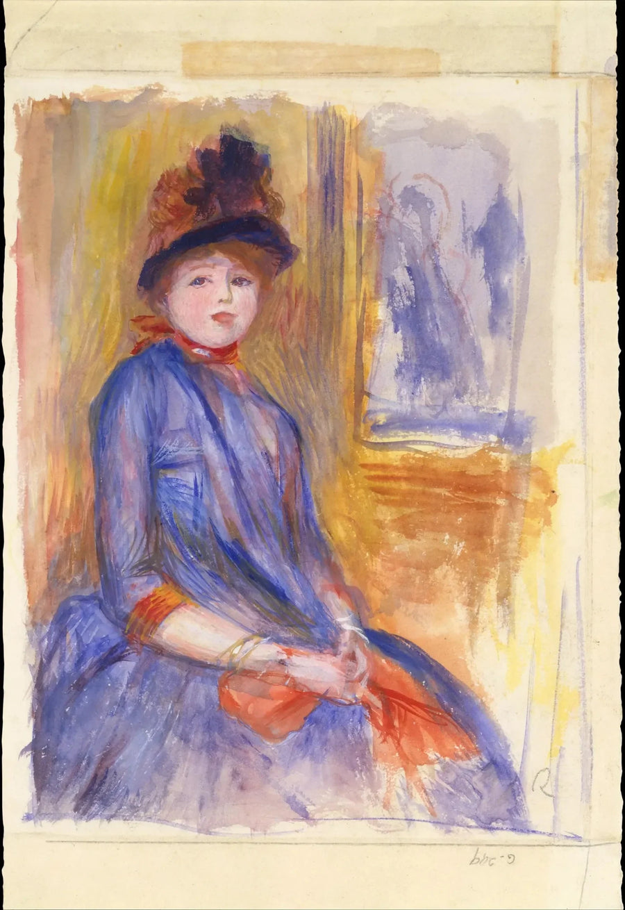 Junges Mädchen im blauen Kleid - Pierre-Auguste Renoir