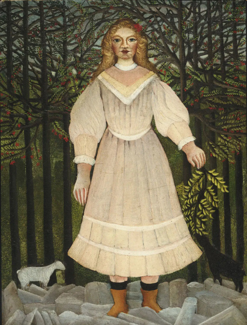 Junge Mädchen in Rosa - Henri Rousseau