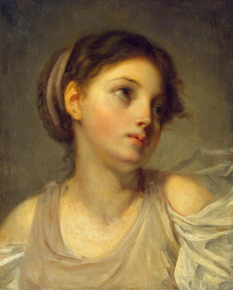 Junge Frau in Fliederlila-Tunika - Jean-Baptiste Greuze