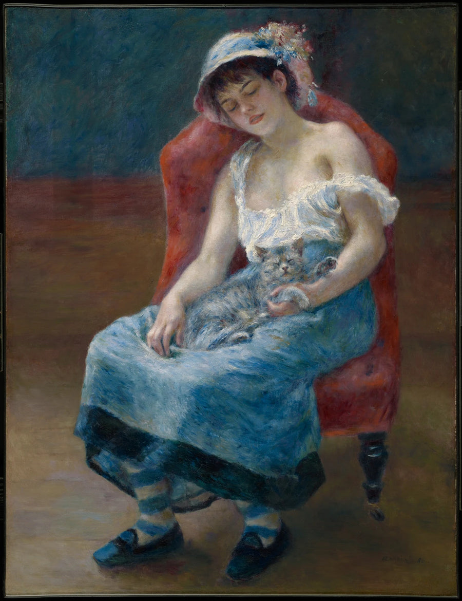 Das Mädchen mit der Katze - Pierre-Auguste Renoir