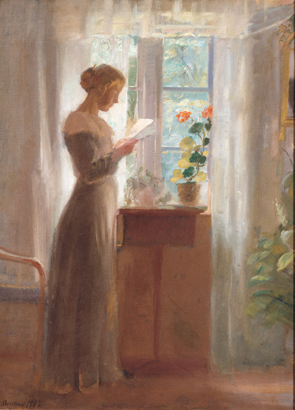 Junges Mädchen liest einen Brief. – Anna Ancher
