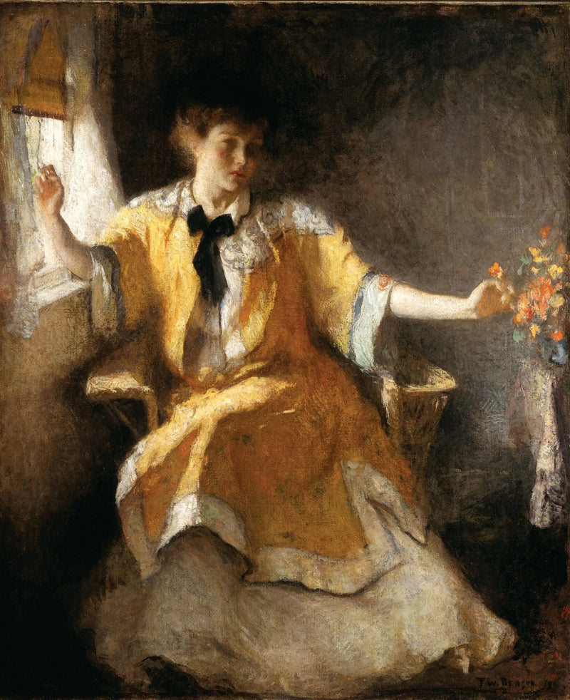 Junges Mädchen bei einem Fenster - Frank Weston Benson