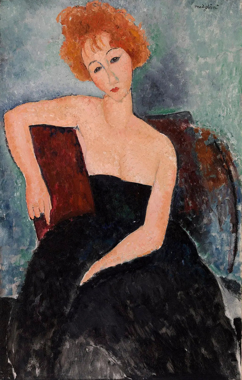 Rotes Mädchen im Abendkleid - Amedeo Modigliani
