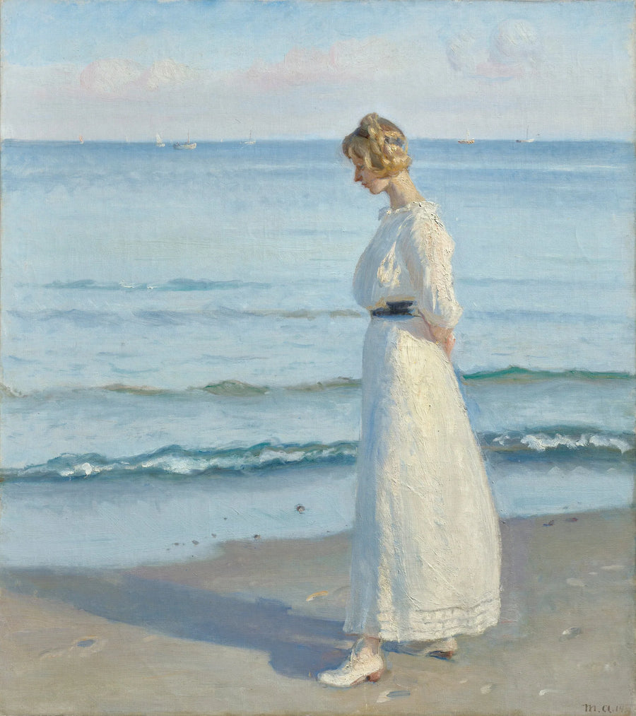 Junges Mädchen am Skagen Soenderstrand. -Michael Peter Ancher