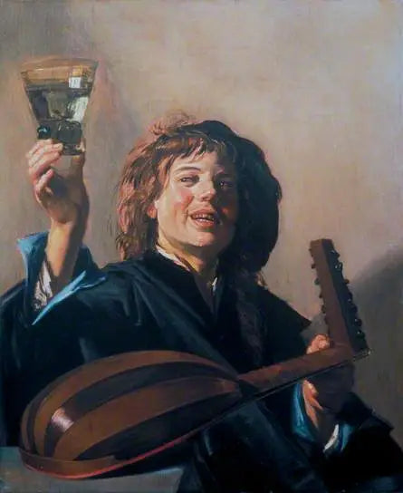Junge Junge mit einem Glas und Laute - Frans Hals