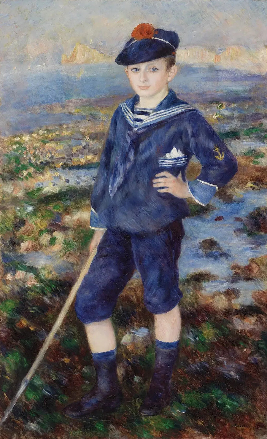 Junger Junge am Strand von Yport - Pierre-Auguste Renoir
