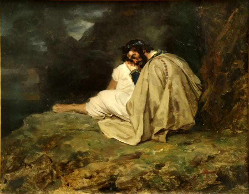 Junger Grieche, der auf einem Felsen am Meer schläft - Théodore Géricault