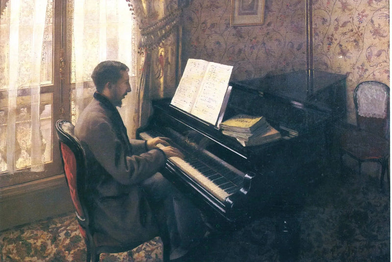 Junger Mann am Klavier (Martial Caillebotte) - Gustave Caillebotte