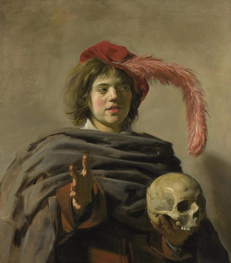 Junge Mann hält einen Schädel - Frans Hals