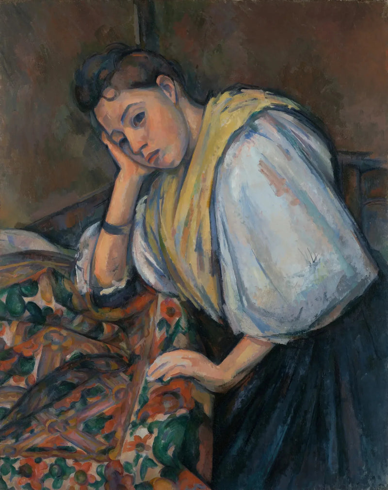 Junge Italienerin anlehnend - Paul Cézanne