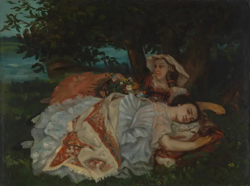 Junge Damen am Ufer der Seine - Gustave Courbet