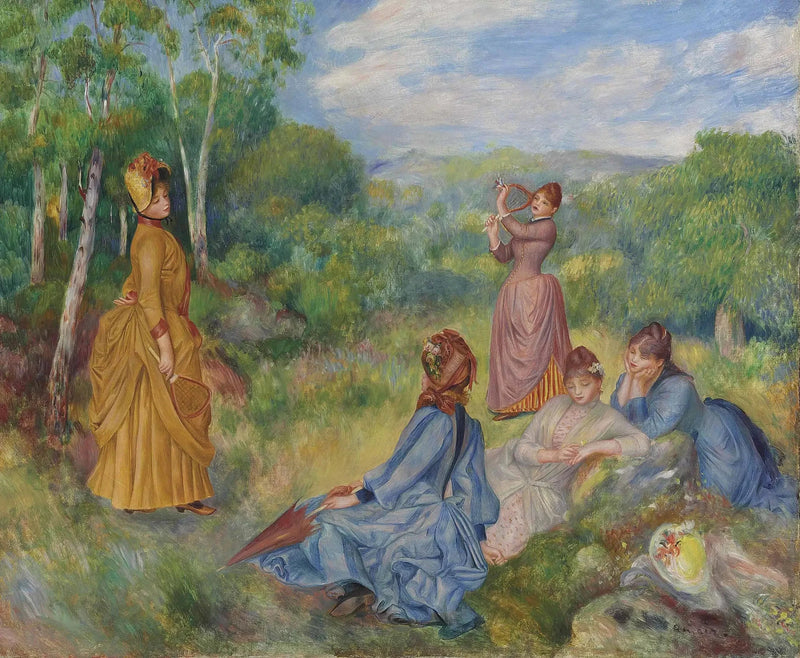 Junge Mädchen spielen Federball - Pierre-Auguste Renoir