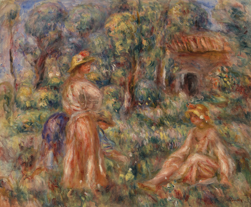 Mädchen in einer Landschaft (Junge Mädchen in einer Landschaft) - Pierre-Auguste Renoir