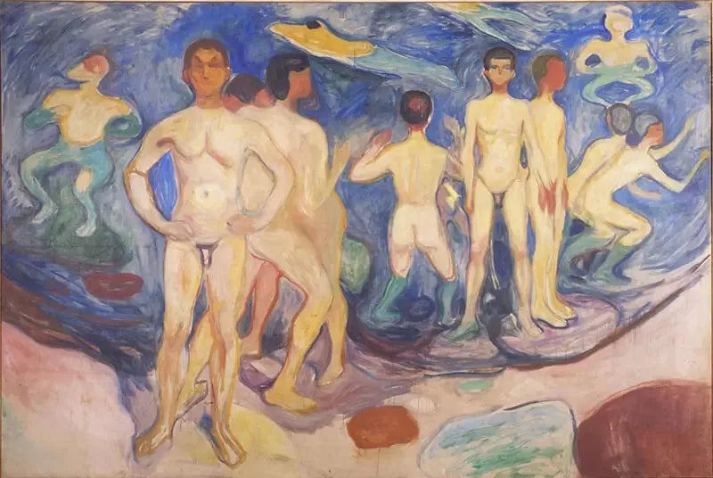 Junge Männer beim Baden - Edvard Munch