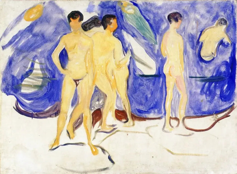 Junge Männer beim Baden - Edvard Munch