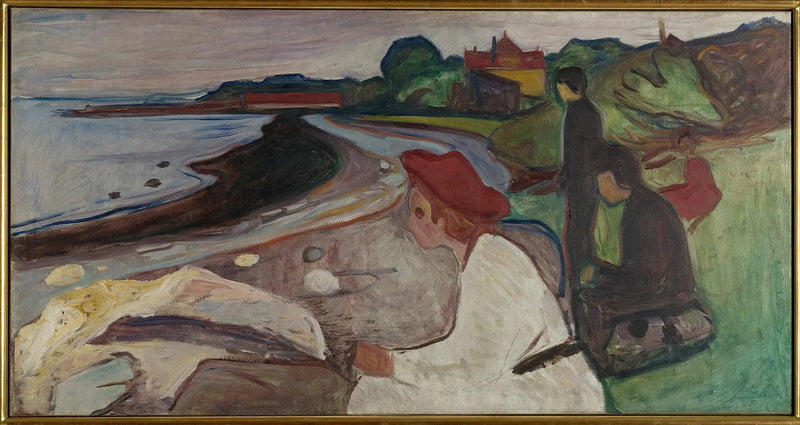 Junge Menschen am Strand (Fries Linde) - Edvard Munch