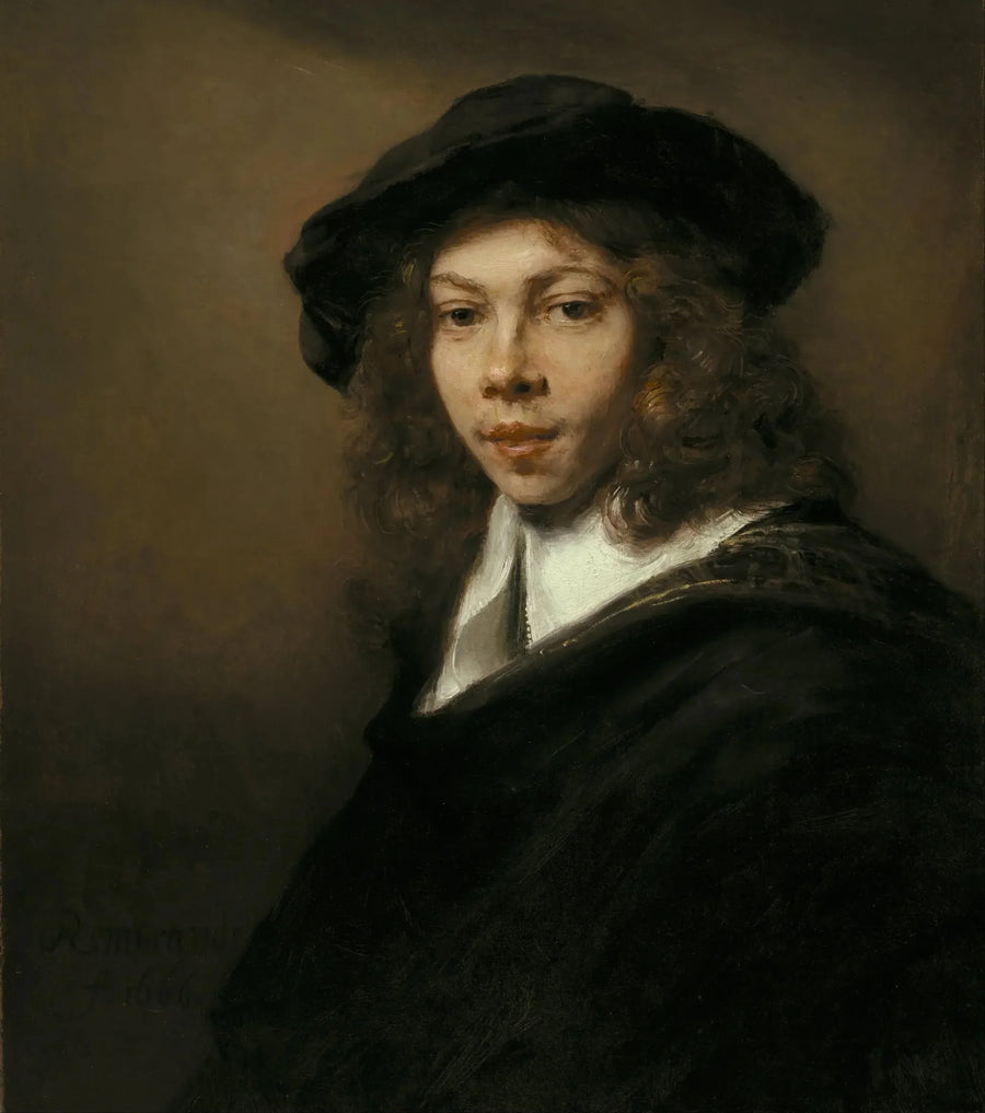 Jugend mit schwarzem Hut - Rembrandt