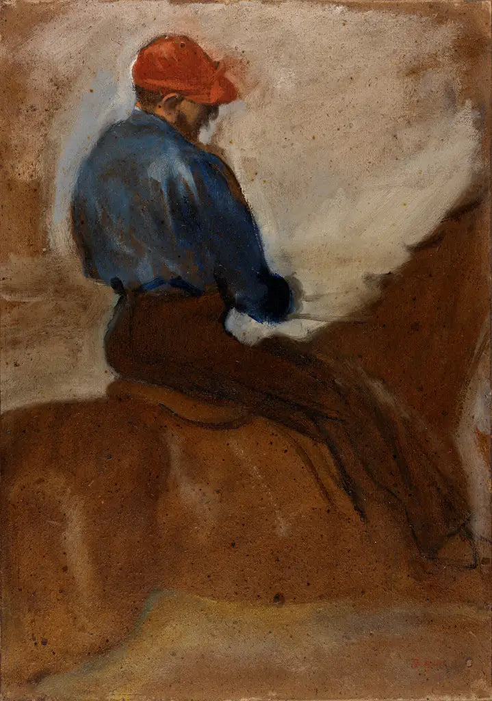 Jockey mit roter Mütze - Edgar Degas