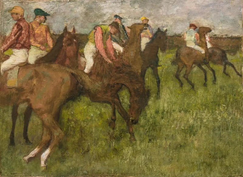 Jockeys vor dem Rennen - Edgar Degas