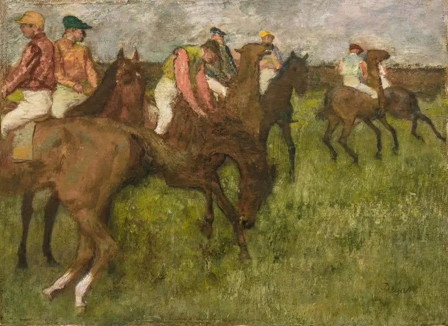 Jockeys vor dem Rennen - Edgar Degas