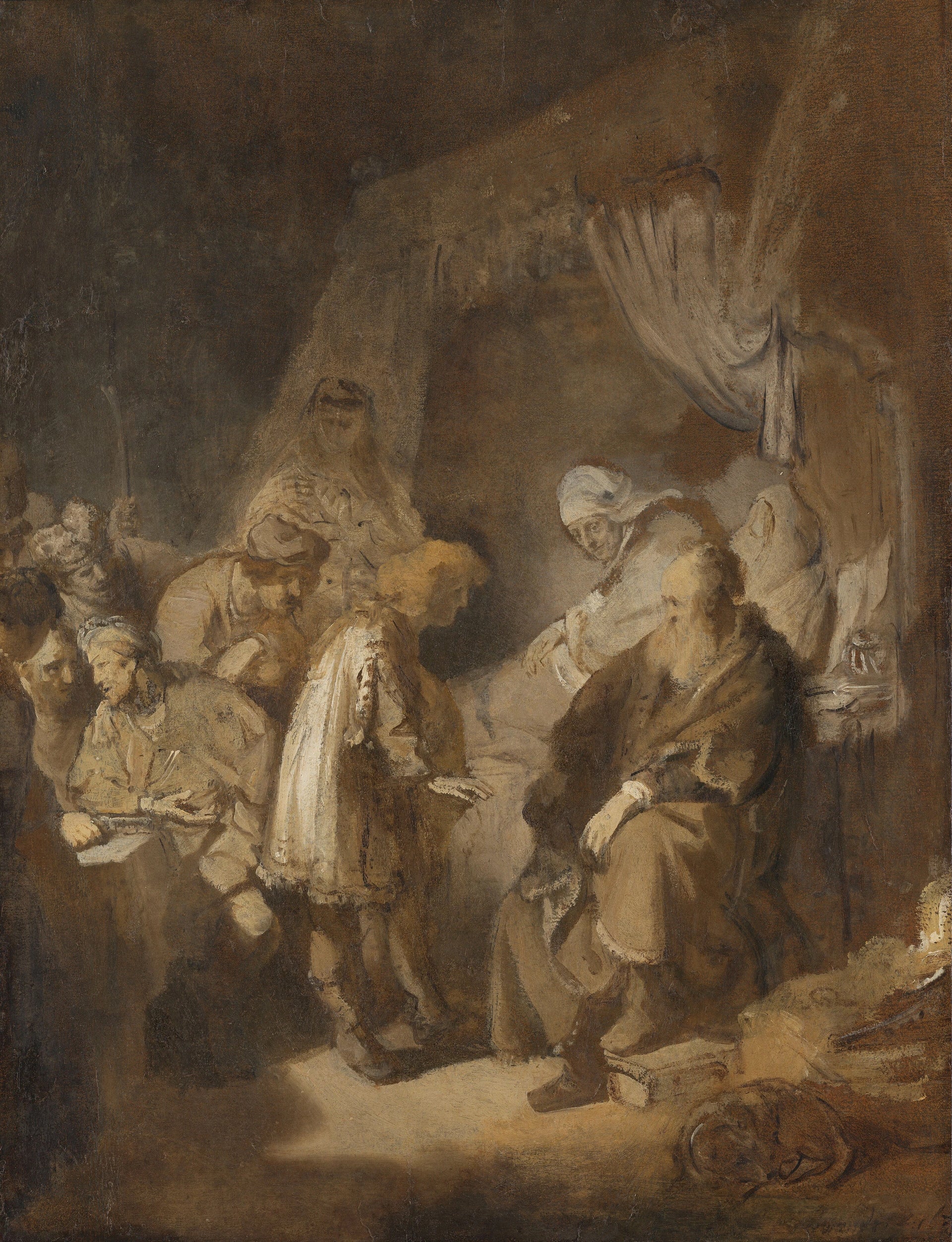 Joseph racontant ses rêves à ses parents et à ses frères — Rembrandt, 1633, Rijksmuseum